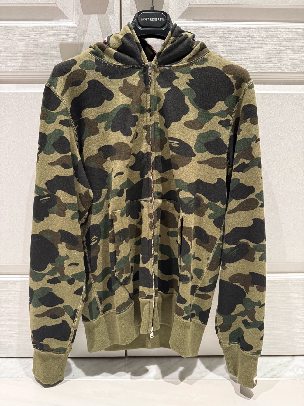 Men's Zip-Up Hoodie in Green Camo — Premium Everyday Layer